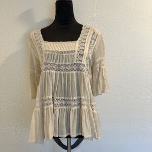 Free People lacy backless Blouse. size large